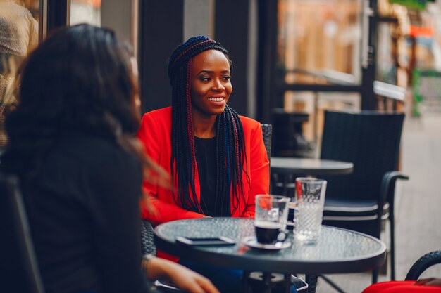 Black woman in a city