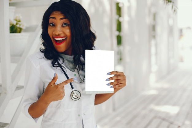 Black woman with stethoscope