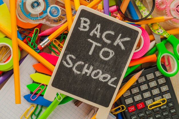 Blackboard with message on stationery