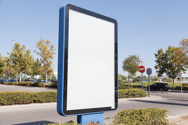 Blank advertisement light box in the street