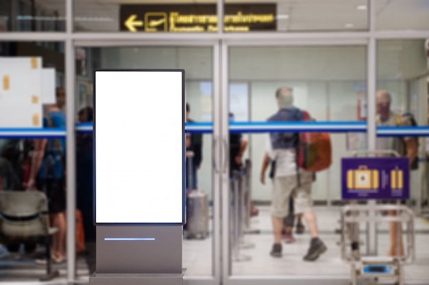 Blank advertising billboard at airport