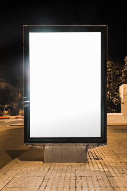 Blank advertising billboard on street