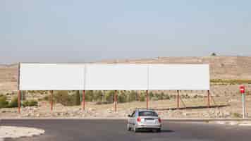Free photo blank advertising billboards near the highway
