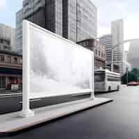 무료 사진 도시 거리의 빈 광고판 3d 렌더링 모크업