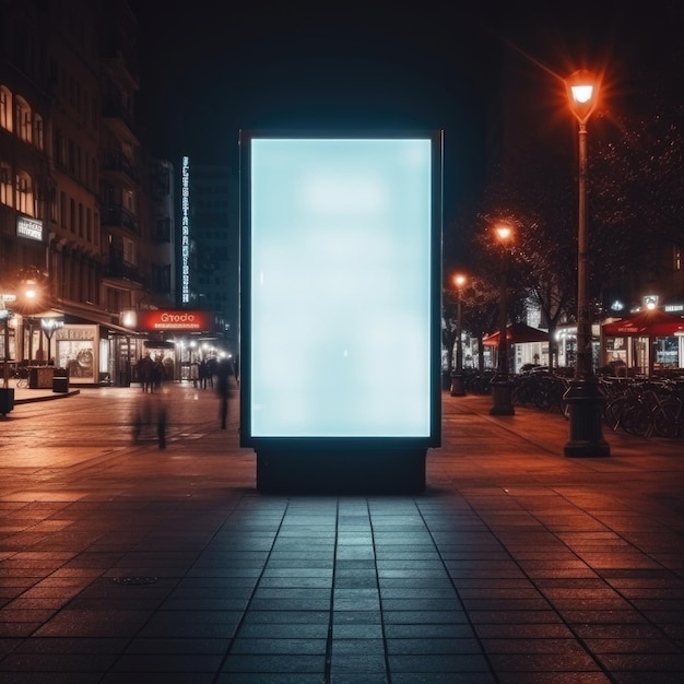 Free photo blank billboard panel in the street