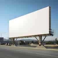 Free photo blank billboard on the road with blue sky background 3d rendering