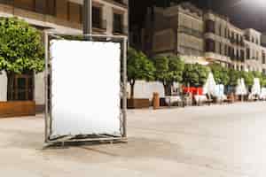 Free photo blank billboard with copy space for text message on sidewalk