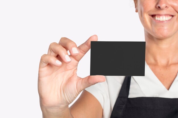 Формальное введение пустой черной визитной карточки