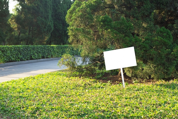 Blank board in the park