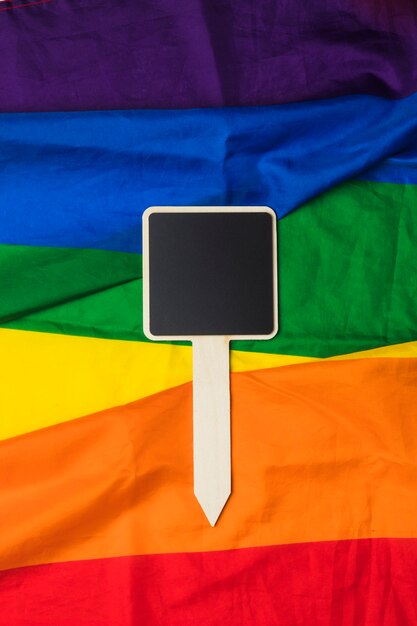 Blank board on rainbow flag