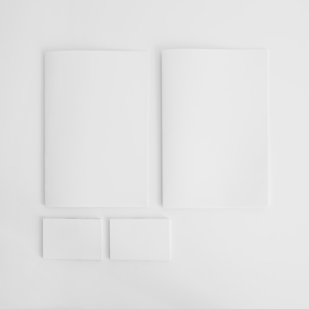 Blank brochures and business cards