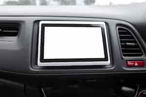 Free photo blank built in navigation screen in smart car