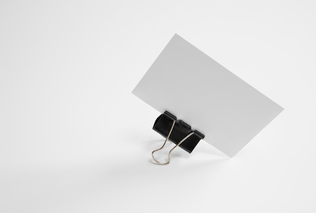 Free photo blank business card with bracket