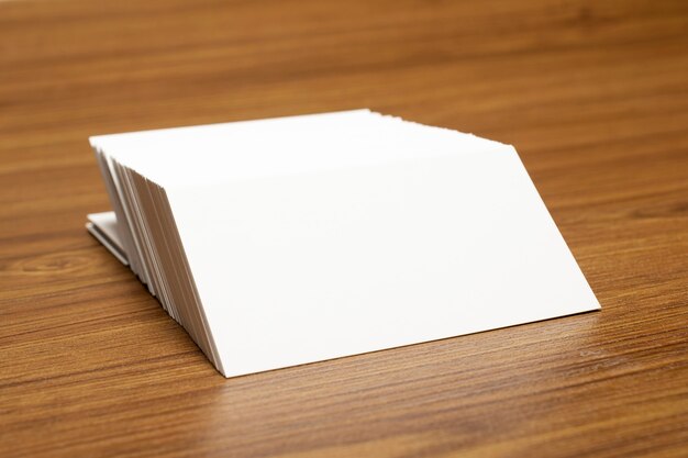 Blank business cards locked on stack 3.5 x 2 inches size
