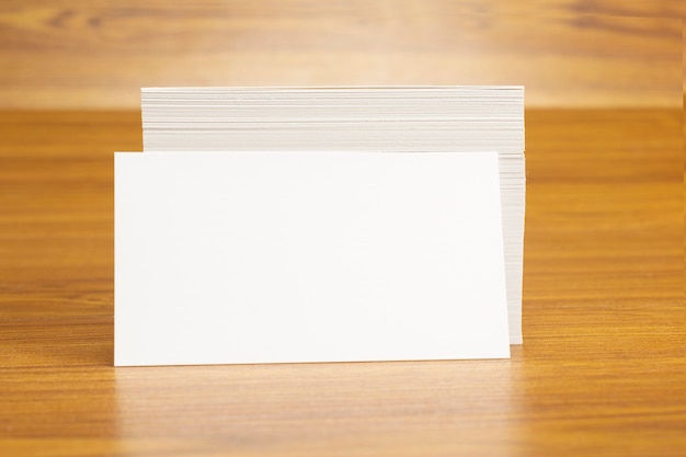 Blank business cards locked on stack 3.5 x 2 inches size