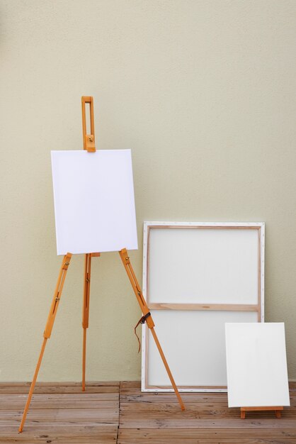 Blank canvas for painting indoors still life