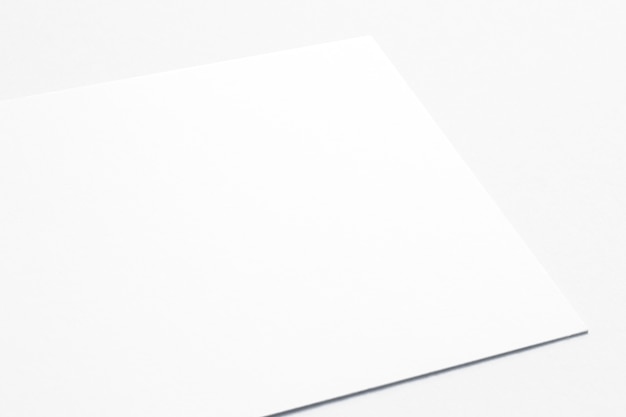 Blank card isolated on white. Close view 3d render.