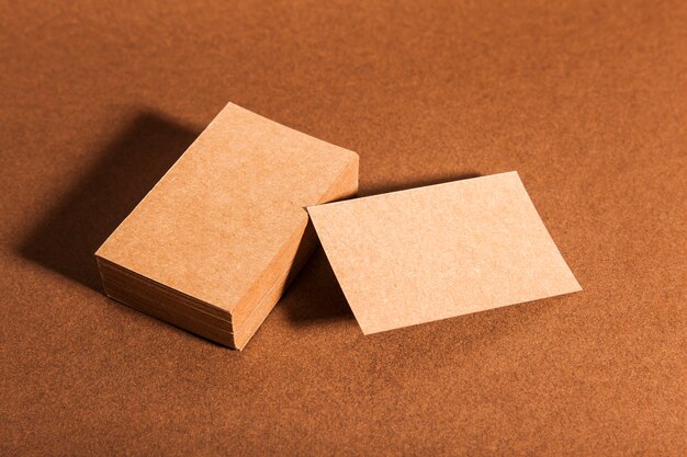 Blank cardboard business cards