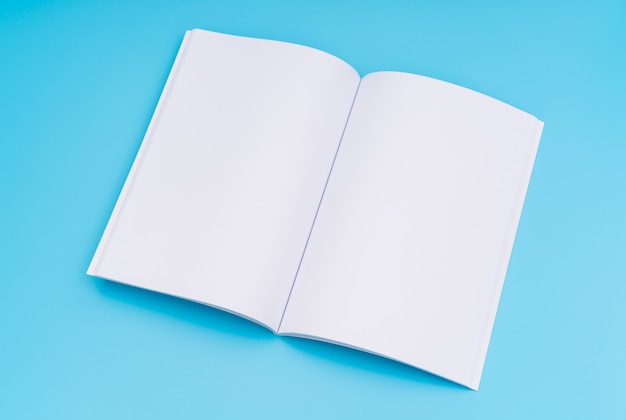 Blank catalog, magazines,book mock up on blue background. .