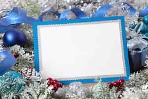 Free photo blank christmas card with decoration