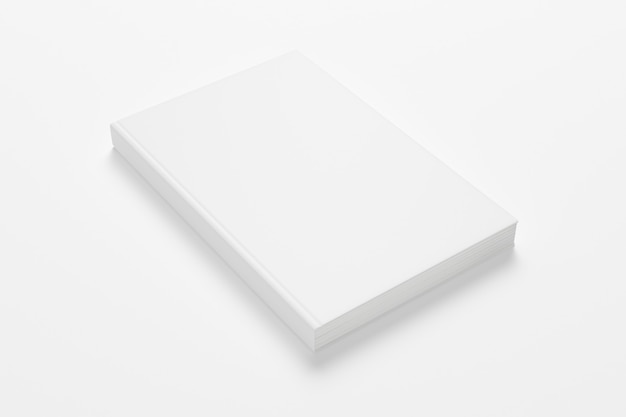 Blank closed hardcover book isolated on white.