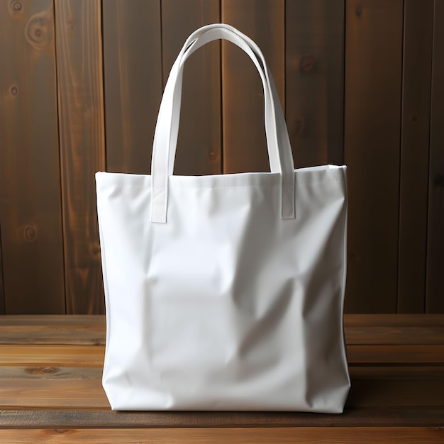 Foto gratuita borsa tote bianca in cotone bianco per il design