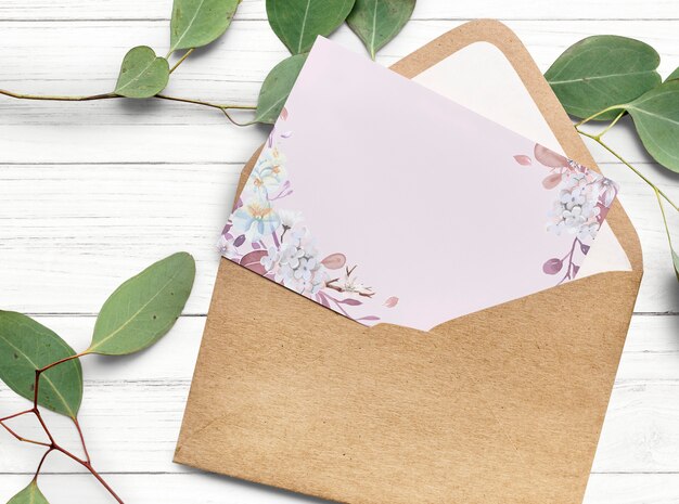 Blank floral invitation card design