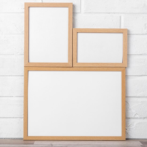 Blank frame collection on shelf