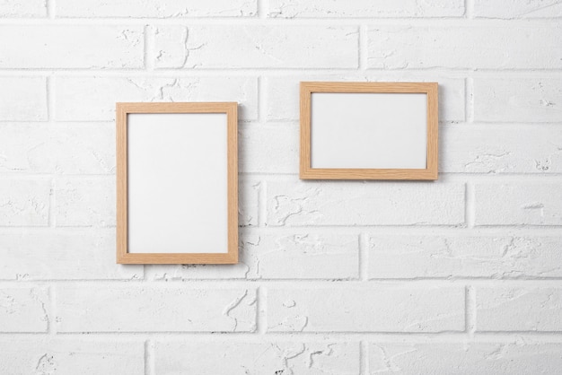 Blank frame collection on wall