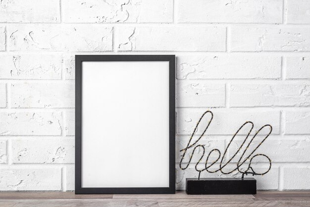 Blank frame with hello sign