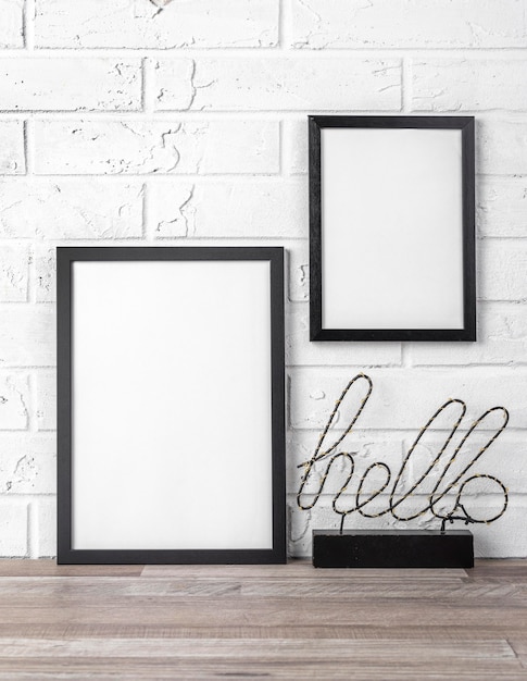 Blank frame with hello sign