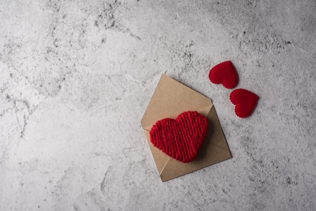 Blank Letter on wood background, valentine's day concept