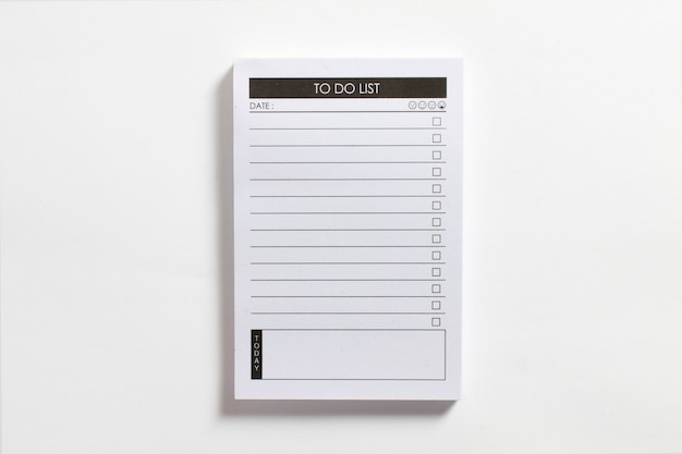 Free photo blank to do list pocket planner with checklist for checkmarks isolated on white background