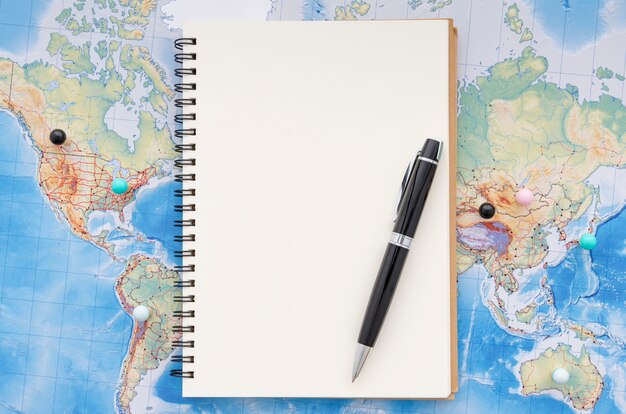 Blank notepad for travelling memories