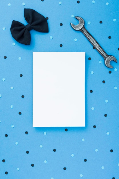 Free photo blank paper sheet with bow tie