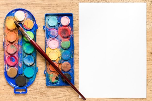 Blank paper sheet with palette