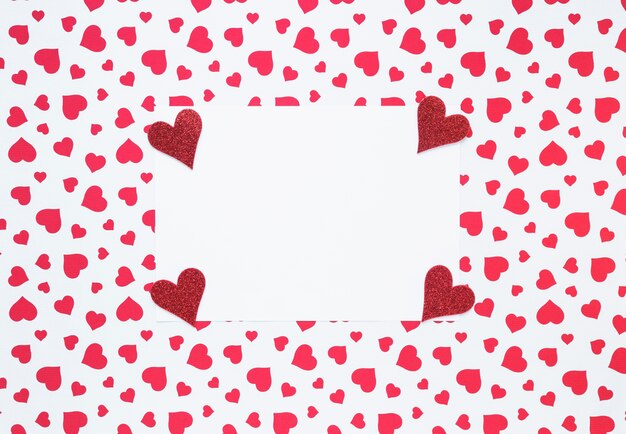 Blank paper with small hearts 