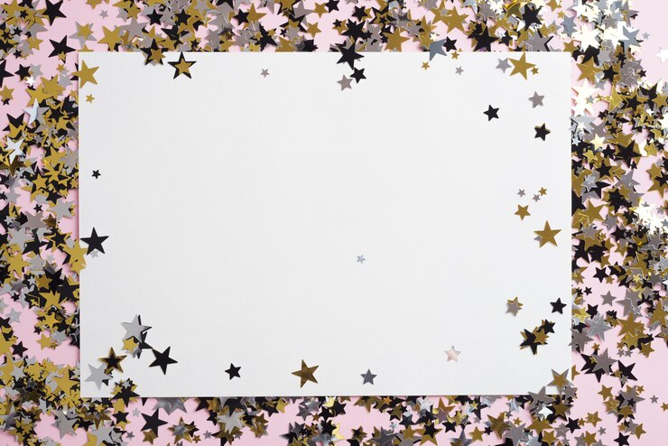 Free Photo | Blank paper with small spangles on table