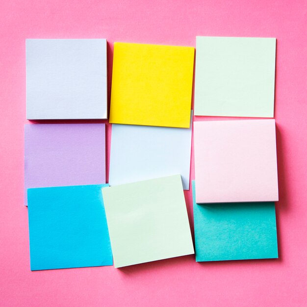 Blank pieces of colorful cards