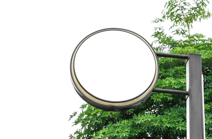 Free Photo blank round poster