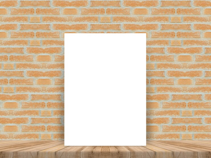 Free Photo blank sheet leaning against a wall