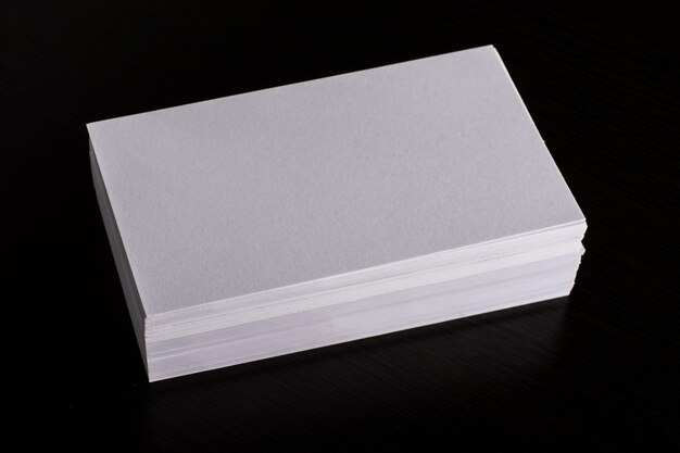 Blank white Business card presentation of Corporate identity on wood background