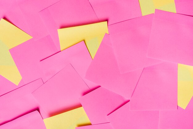 Blank yellow and pink adhesive notes