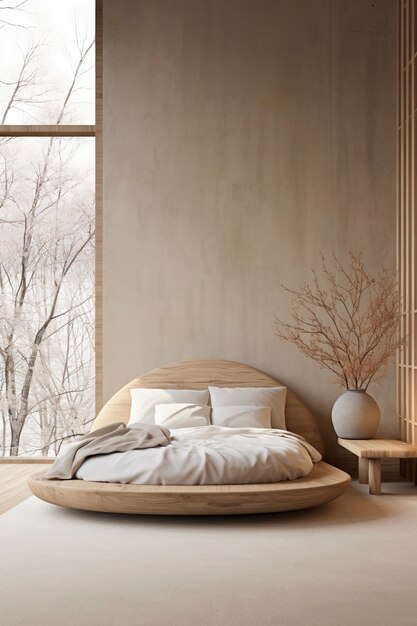 Blend of minimal nordic interior design with japanese wabi-sabi style