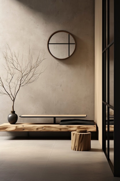 Blend of minimal nordic interior design with japanese wabi-sabi style