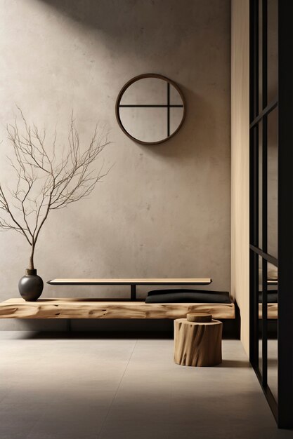 Blend of minimal nordic interior design with japanese wabi-sabi style
