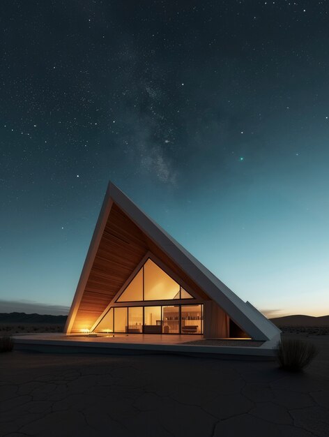 미래주의적인 건물이 사막의 풍경과 완벽하게 여 있습니다.