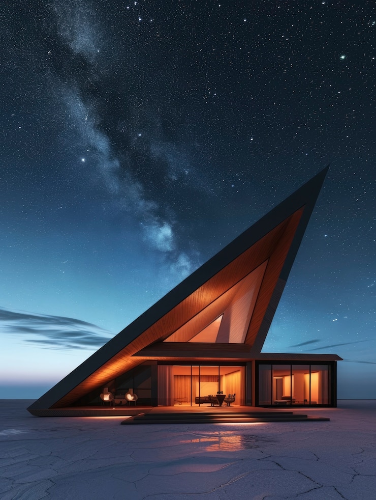 Free Photo blending futuristic building seamlessly into desert landscape
