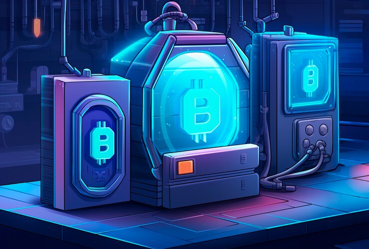 Free Photo blockchain technology cartoon illustration