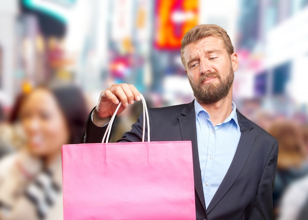 blond businessman sad expression